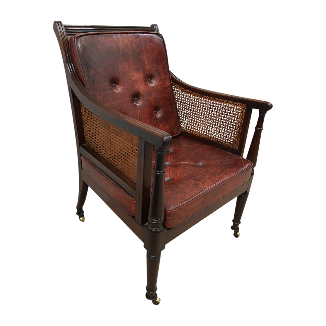 scottish regency mahogany bergere or library chair