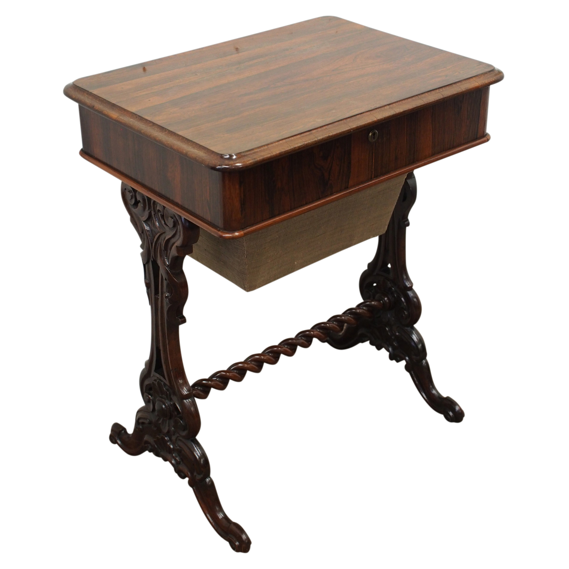 Victorian Rosewood Work Table Or Sewing Georgian Antiques - How Deep Should A Sewing Table Be