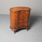 Georgian Style Burr Walnut Kidney Shaped Chest of Drawers