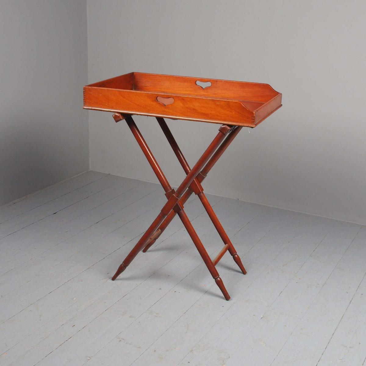Mahogany butlers tray shop table