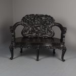 Antique Chinese Carved Hardwood Hall Bench