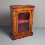 Antique Marquetry Inlaid Walnut Pier Cabinet