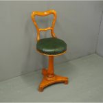 Tall Victorian Satin Birch Music Stool