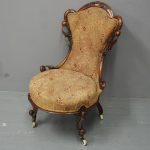 Victorian Carved Walnut Ladies Easy Chair