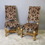 Pair of Charles II Style Gilded Side Chairs