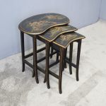 Nest of 3 Japanned Kidney Shaped Tables