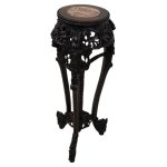 Chinese Hongmu Marble Top Plant Stand