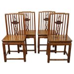 Set of 4 Chinese Cherrywood Dining Chairs