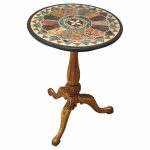 Italian Specimen Marble and Satin Birch Table