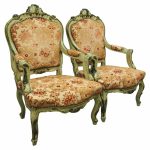 Pair of Italian Carved and Painted Armchairs