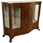 Carved Mahogany Serpentine Showcase