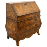 Dutch Marquetry Bombé Bureau