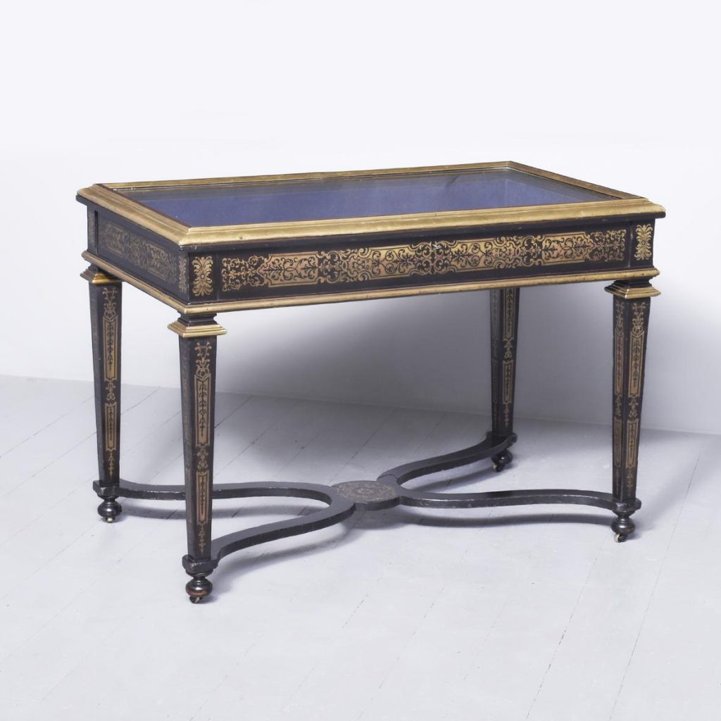 Brass Inlaid Display/Bijouterie Table