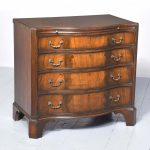 George III Style Neat-sized, Serpentine Front, Dark Walnut Chest of Drawers.