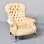 Victorian Deep Buttoned Mahogany Framed Easy Chair