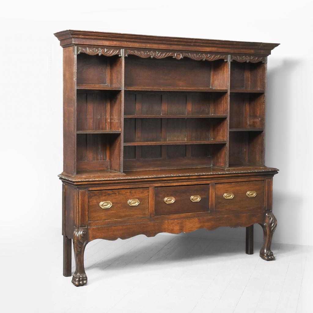 Large antique oak welsh dressers deals