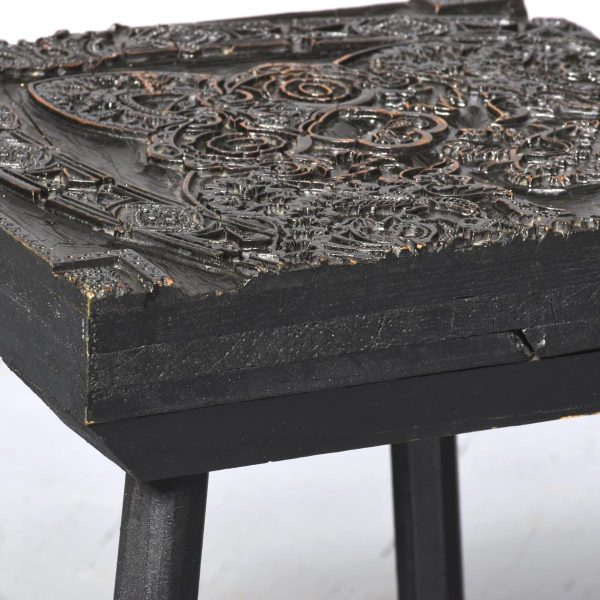 Set of 3 Printing Block Top Occasional Tables Antiques
