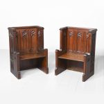 Pair of Carved Gothic Benches