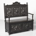 Carved Oak Hall Bench