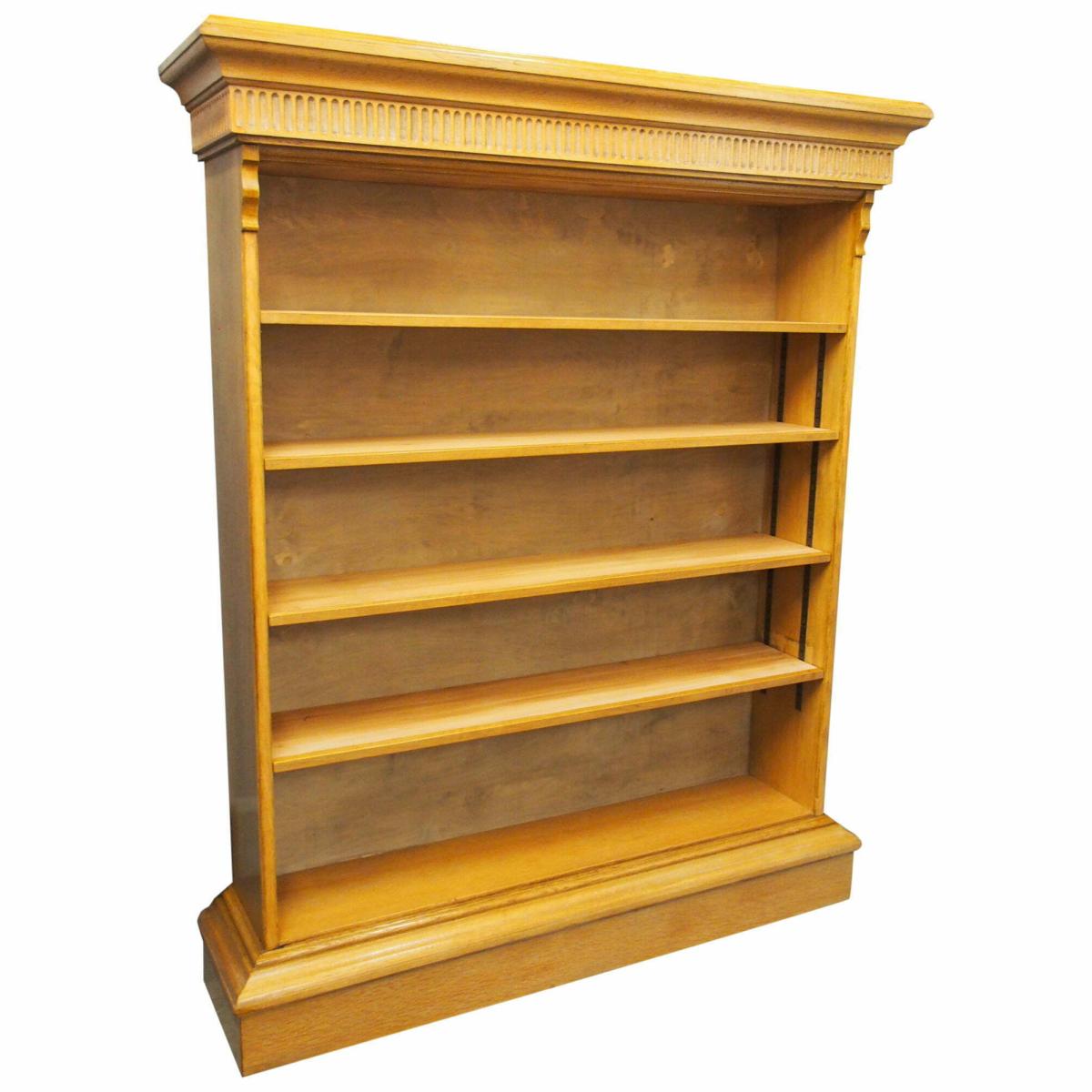 Victorian Style Golden Oak Open Bookcase Georgian Antiques