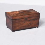 A Very Large Sarcophagus Shaped Rosewood Tea Caddy