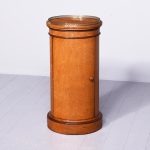 Rare Victorian Birdseye Maple Cylindrical Lampstand or Side Cabinet