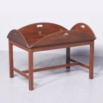 Quality, handmade mahogany Georgian-style butlers tray coffee table with folding sides