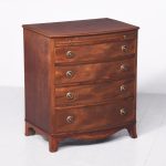 George III Style Mahogany Bow Front Chest with Writing Slide