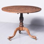 19th Century Dutch Marquetry Inlaid Mahogany Circular Snap Top Table