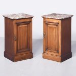 Pair of Marble Topped Bedside Cabinets
