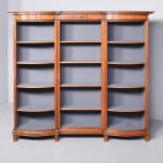 Late 19th Century Sheraton-Style Inlaid Satinwood Shaped-Front Open Bookcase