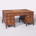 Large Georgian-Style Walnut Free-Standing Partners Desk