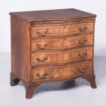 George III Style Neat-Sized Serpentine Front Inlaid Mahogany Chest of Drawers
