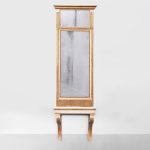 Gilded and Painted Pier Mirror on Console Table