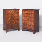 Rare Pair Of George II Style Walnut Chest Of Drawers