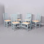 Set of Six Painted Ladder-Back Chairs