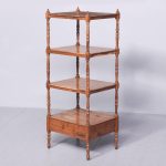 Rare 19th Century Four-Tier Solid Yew Whatnot