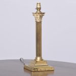 Tall Brass Corinthian Oil Lamp Converted to Electricity