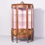 Exhibition Quality Large Ormolu Mounted Louis XVI Style Kingwood and Vernis Martin Vitrine
