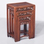 Set of Four Qing Dynasty Hongmu and Burr Hardwood Nest of Tables