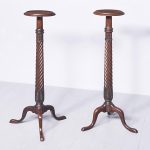 Pair of Mahogany Torchers