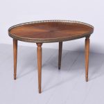 French Empire-Style Oval Brass Galleried Coffee Table