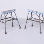 Adapted Industrial Steel, Wood and Plate Glass Coffee Table