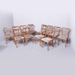 Set of 12 Neat-Sized Walnut Late 19th Century Dining Chairs