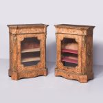 Pair of Burr-Walnut Pier Cabinets
