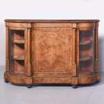 A Victorian Ormolu Mounted Burr Walnut, Satinwood, and Kingwood Credenza