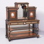 Impressive Amboyna and Porcelain Mounted Cabinet