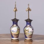 Pair of Porcelain Vases Recently Converted to Lamps