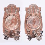 Pair of Copper Art Nouveau Wall Sconces