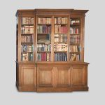 Carved Oak 4 Door Bookcase